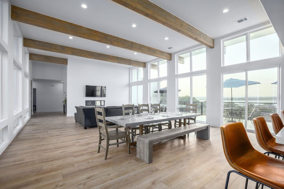 Dining area opens into living room