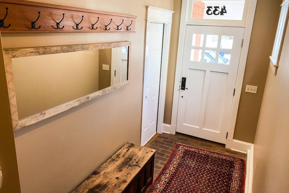 Entryway on the 1st Floor with original brick flooring