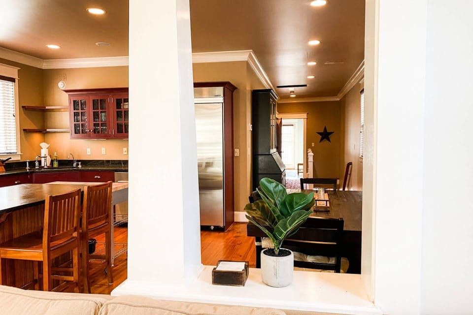 View from family room to Hallway with 2 Bedrooms
