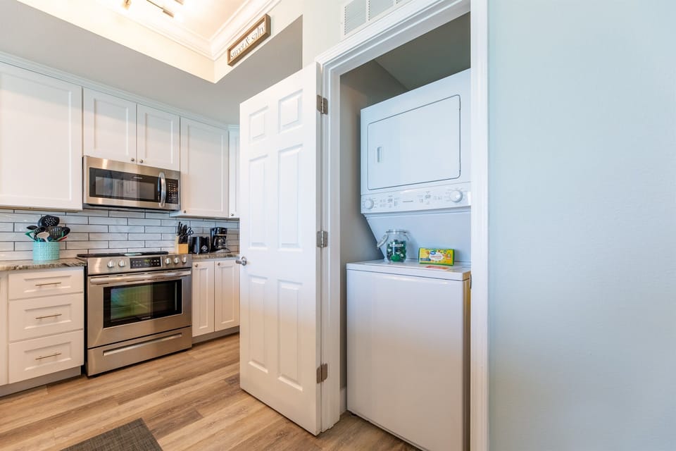 Laundry area with soap and fabric softener