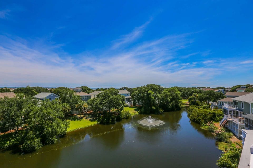 This lagoon behind the home contains alligators, fish & turtles and is frequently visited by deer.