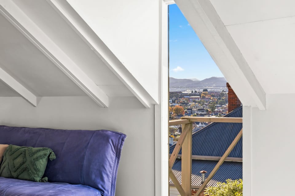 Step onto the Juliet balcony to enjoy fresh air and elevated views across Hobart and the River Derwent, making it the perfect spot to greet the morning or unwind as the sun sets.