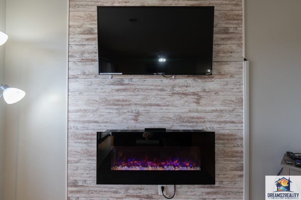 Electric Fireplace, and HDTV