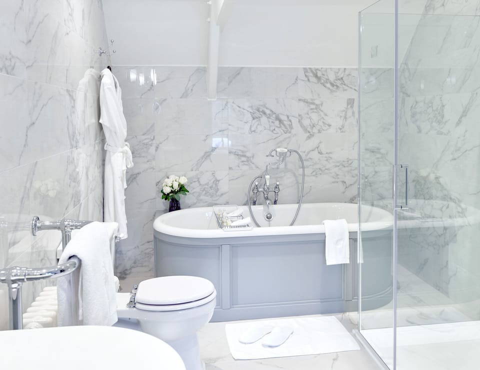 Free toiletries, hair dryer, bathrobes, slippers