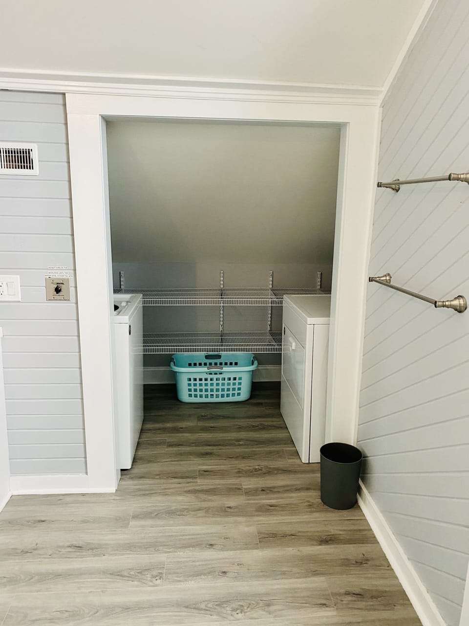 Upstairs laundry located in the upstairs bathroom 