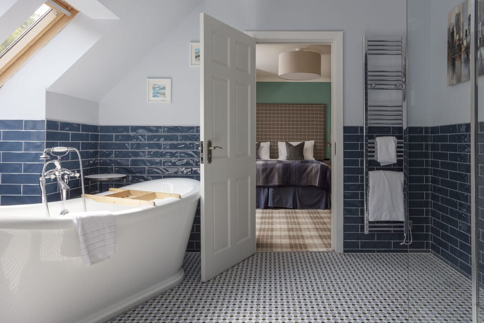 Egyptian cotton sheets, premium bedding, desk, laptop workspace