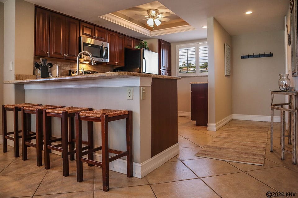 Gorgeous remodeled kitchen with breakfast bar.