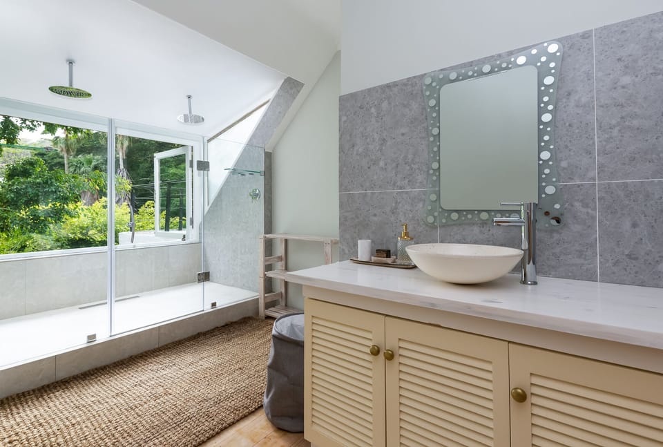 Bathroom with double shower