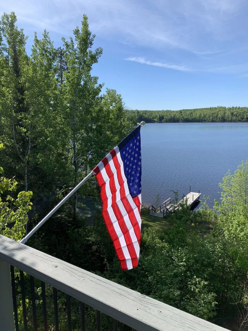 The view of the dock from the deck.