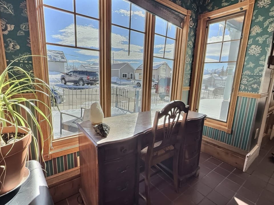desk with view