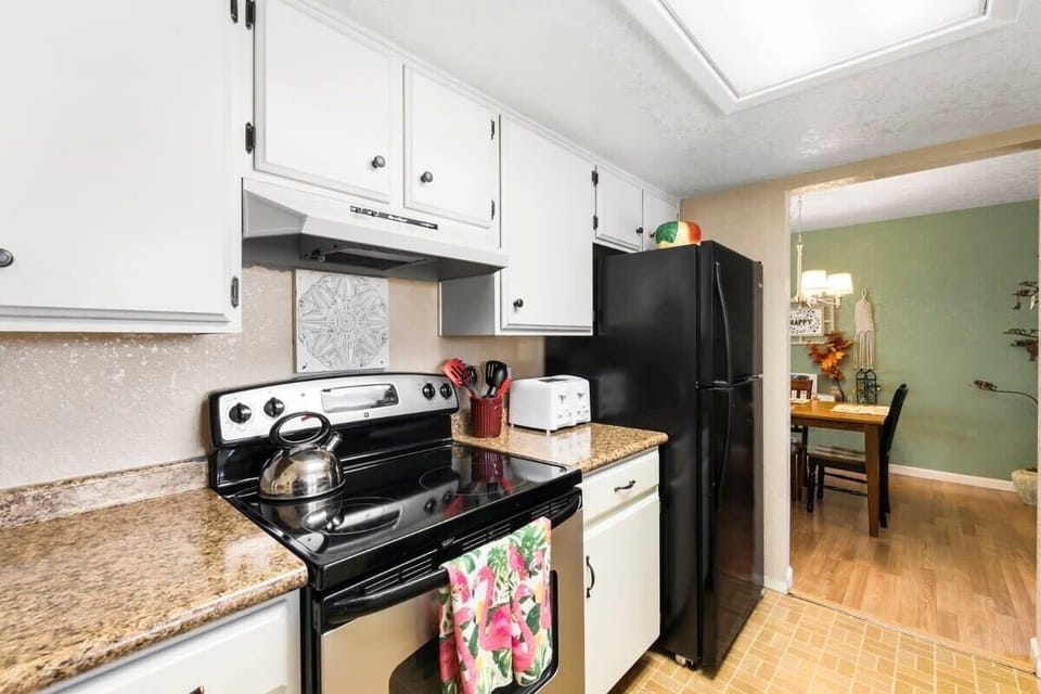 electric stove and oven, full-size fridge