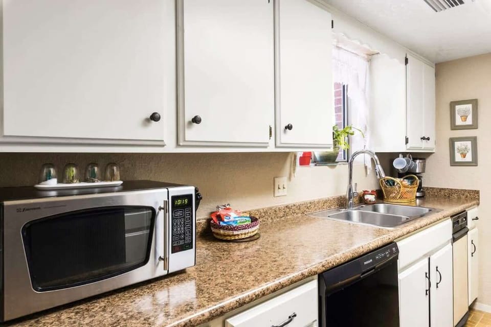 microwave, dishwasher, coffee bar