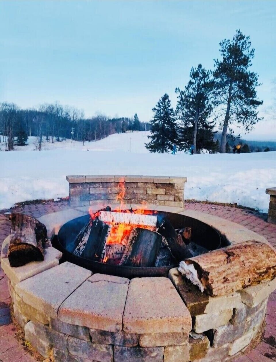 Fire pit directly in front of our building 
