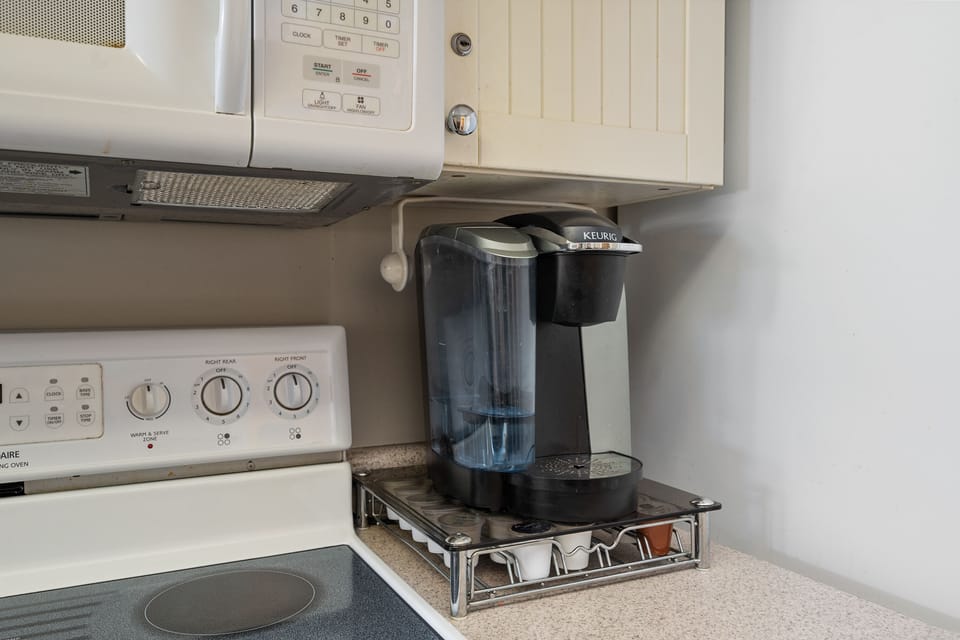 keurig k cup, also have drip coffee, and espresso machine.