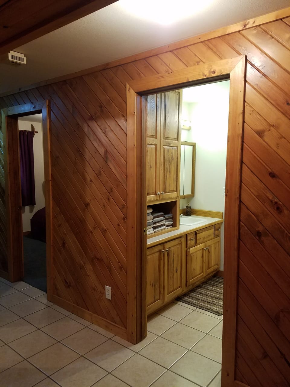 Lower level bathroom with bathtub