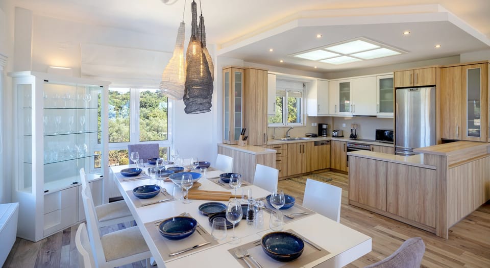 The second floor kitchen provides all essentials for a self-catered holiday.