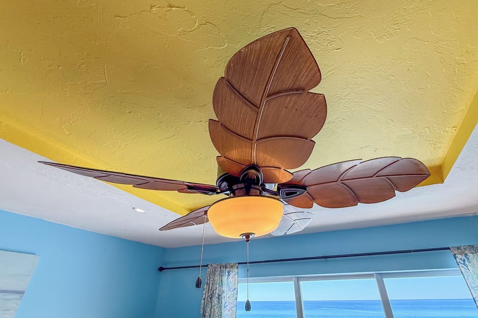 Overhead fan and floor fan too!