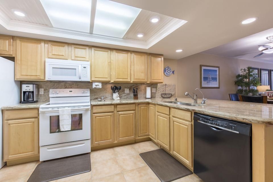 Our kitchen is fully equipped for your convenience. We'd love for you to feel right at home here.