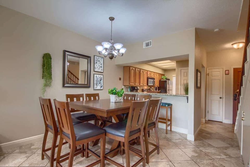 Dining table sits 8. 