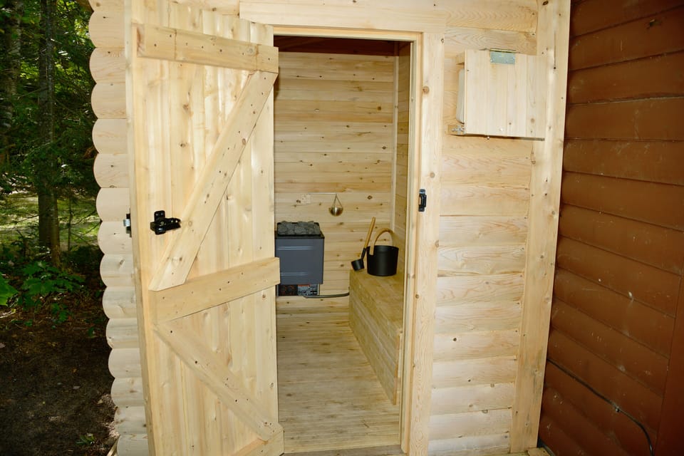 Inside the sauna