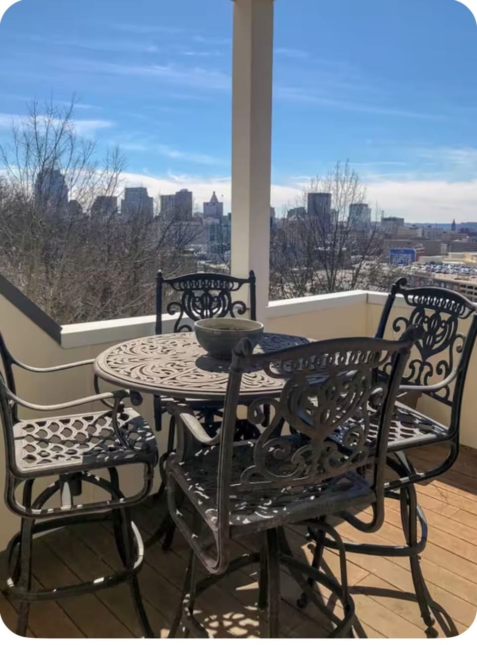 Part of covered patio on fourth floor