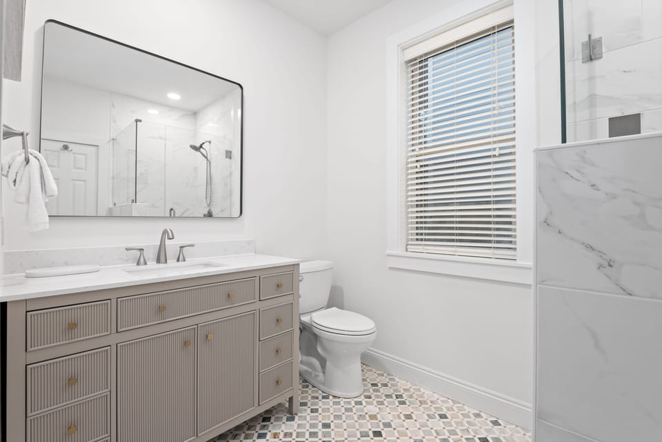 Beautifully updated main level bathroom.