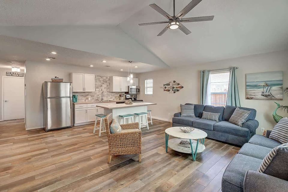 Open Living, Kitchen, and Dining. 