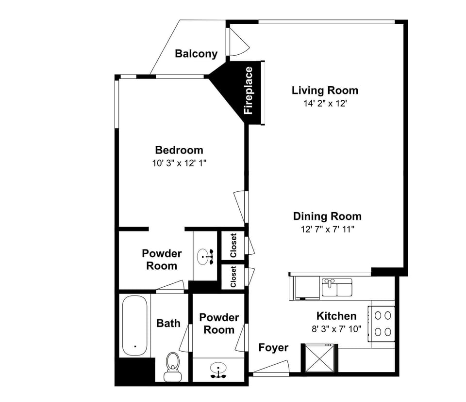 Condo, 1 Bedroom | Floor plan