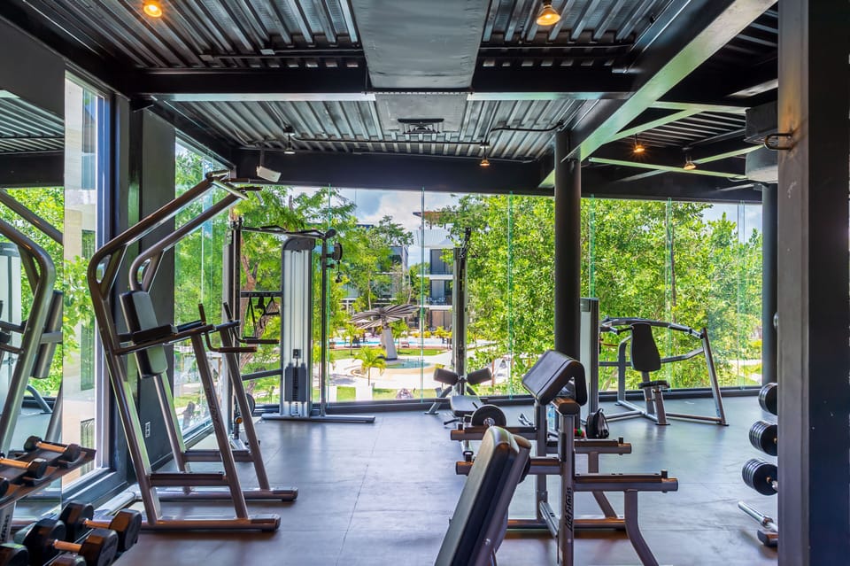 Gym just stepd from the studio, this is included