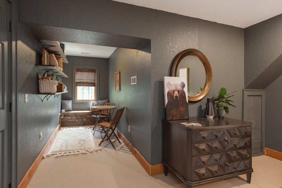 Reading nook with books and games