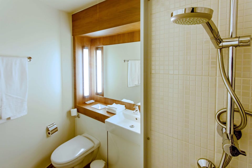 Standard Room, 2 Twin Beds | Bathroom | Eco-friendly toiletries, hair dryer, towels