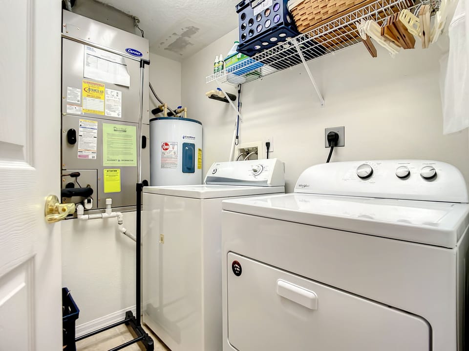 Washer and dryer in laundry room