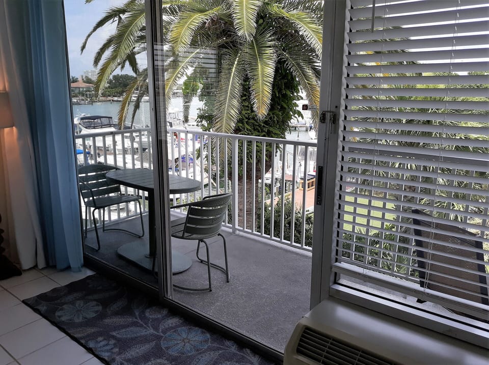 Balcony door locks on inside, impossible to get locked out!