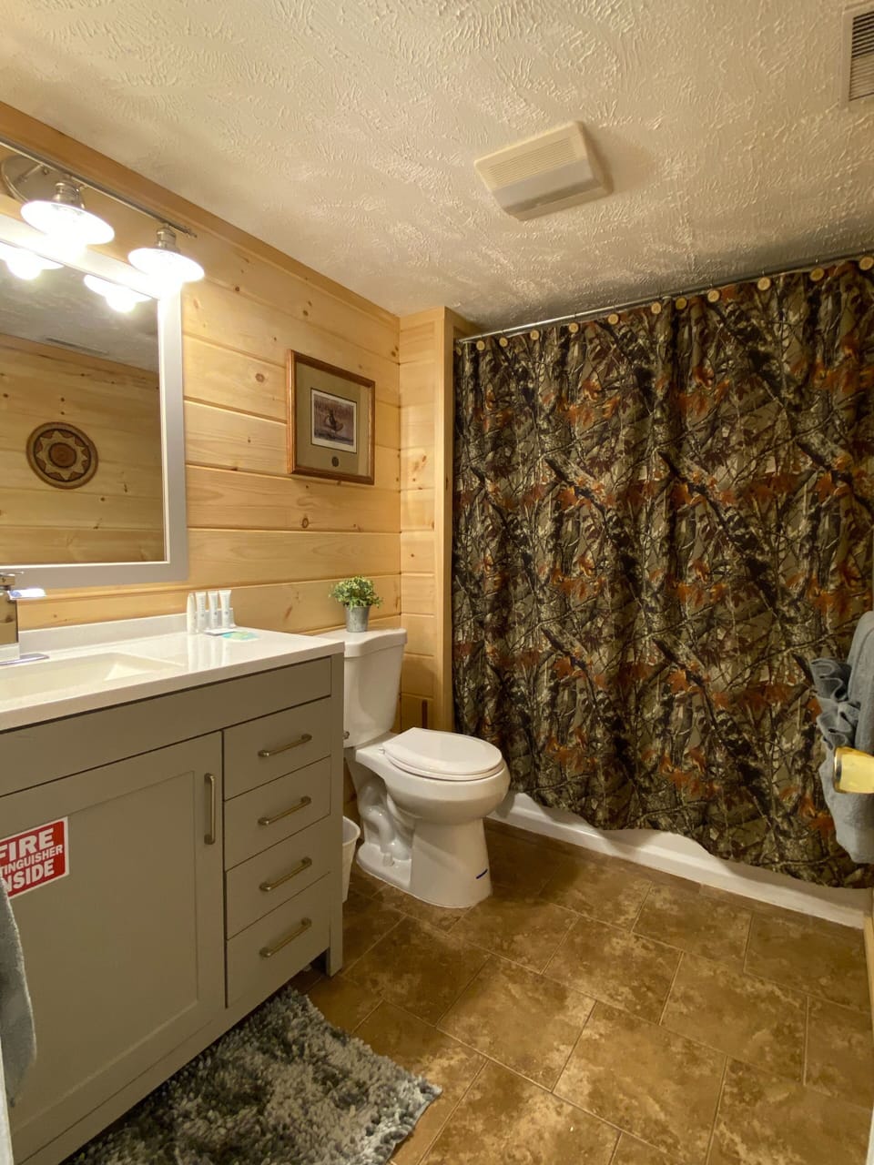 Second floor bathroom with bathtub.