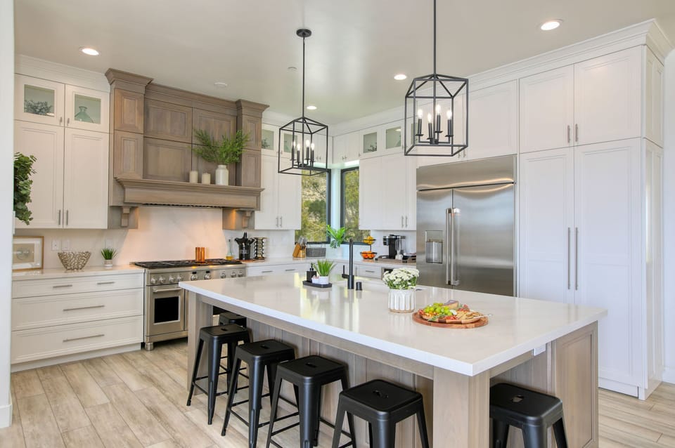 kitchen with all high end chef appliances 