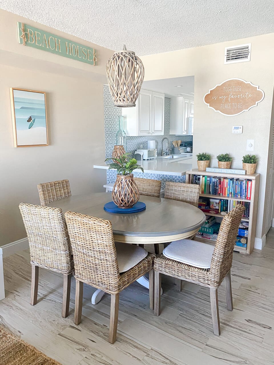 Enjoy meals, books, board games, and puzzles together! Seating for six!