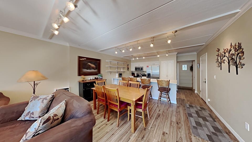 Full-Size Dining Table and Bar Seating