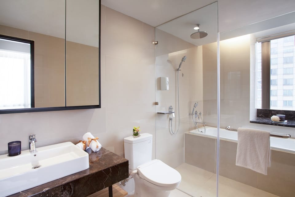 Eco-friendly toiletries, hair dryer, bathrobes, slippers