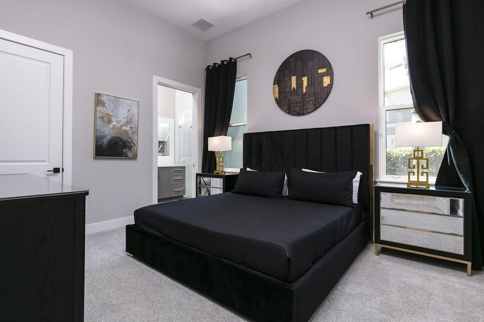 Wake up refreshed in this king-sized bed