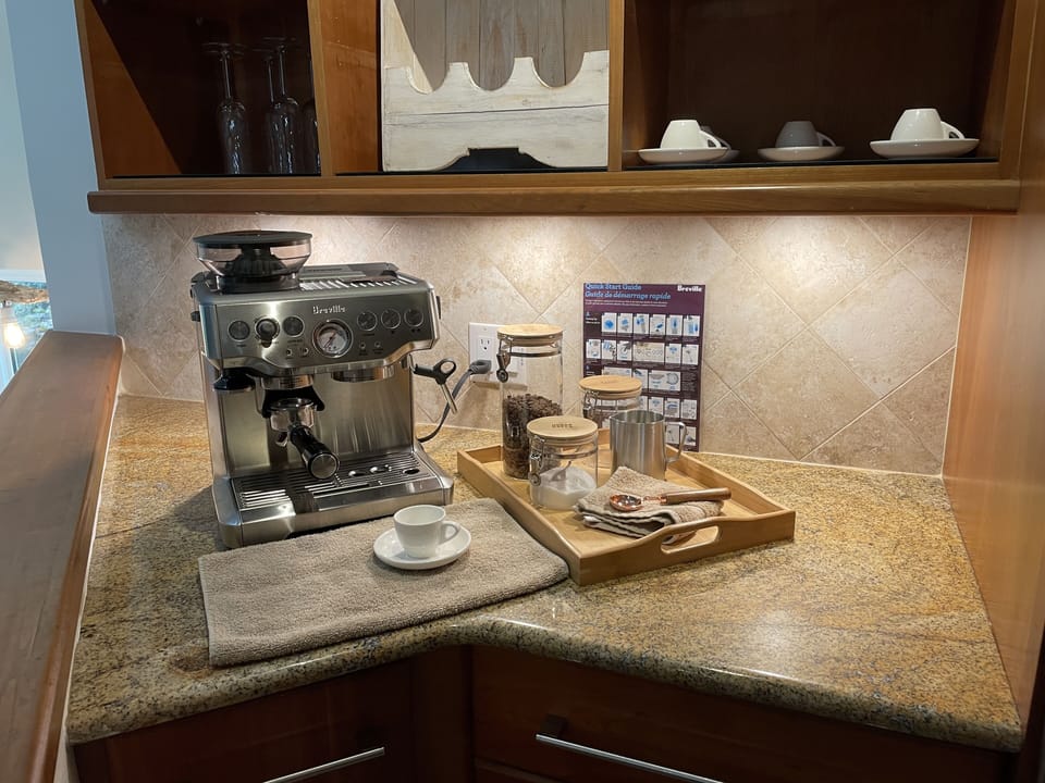Gourmet coffee anyone? our latest offering, a SS Breville espresso/latte machine