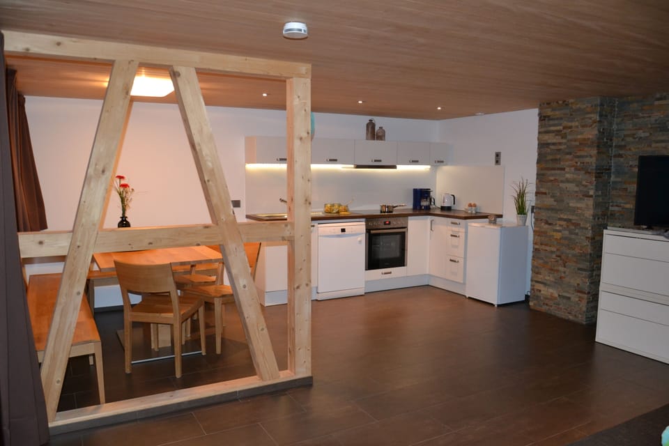 Family Apartment (Ferienwohnung Relax) | Private kitchen | Coffee/tea maker, fridge, stovetop, dishwasher