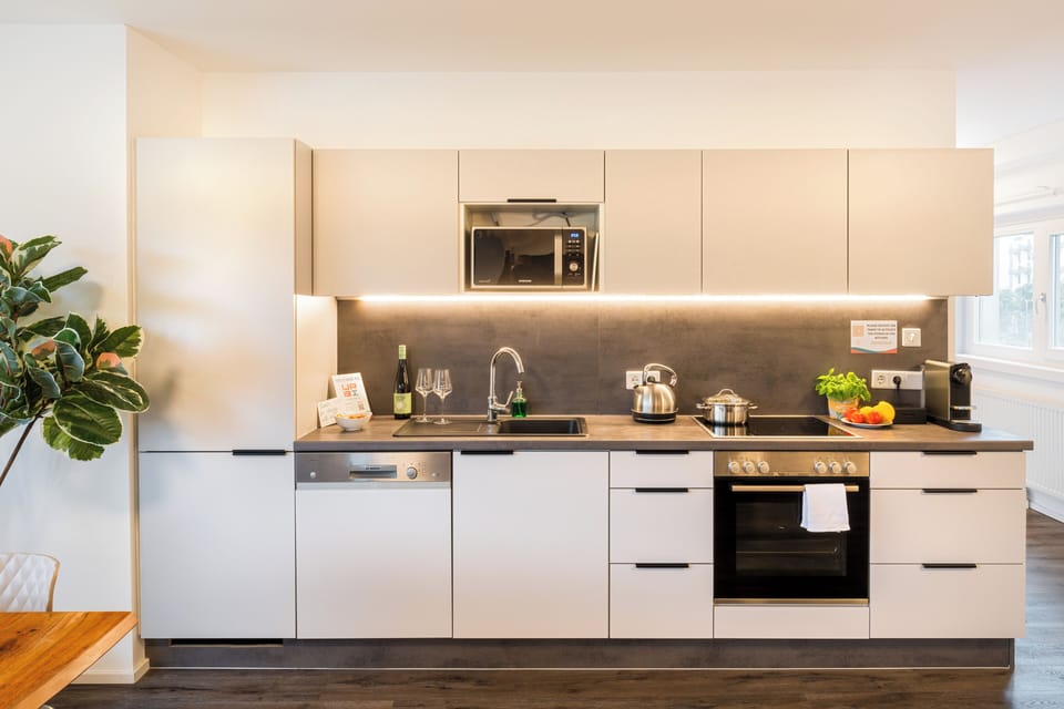 Exclusive Condo, 3 Bedrooms, Balcony | Private kitchen | Full-size fridge, microwave, oven, stovetop