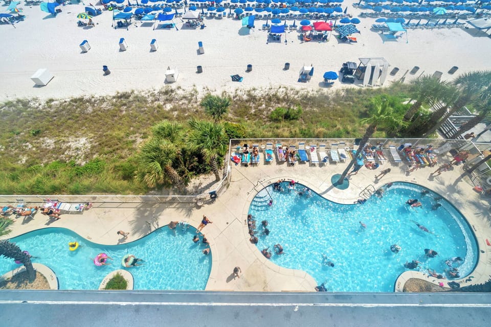 Pool and beach views