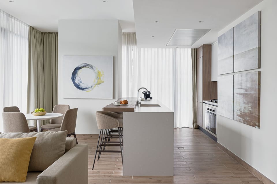 Premium Suite, 2 Bedrooms, Balcony, Marina View (Private beach access) | Private kitchen | Fridge, microwave, oven, stovetop