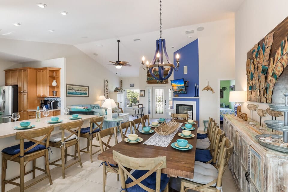 Dining room and kitchen