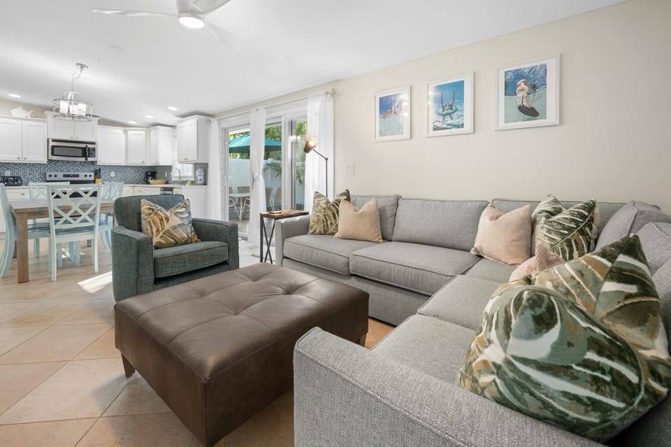 Open concept living and dining