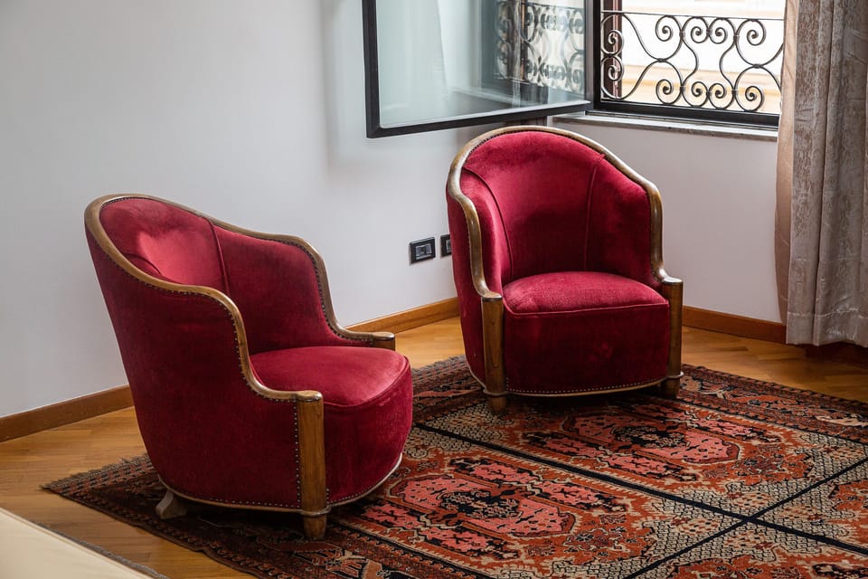 Classic armchairs in living area