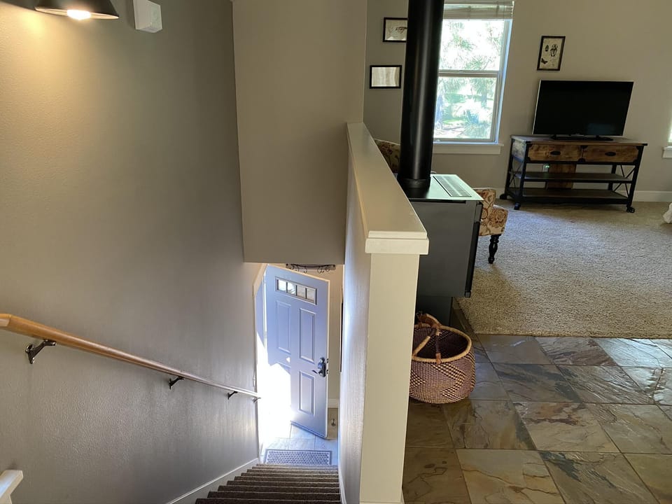 Stairs to enter your lofted getaway