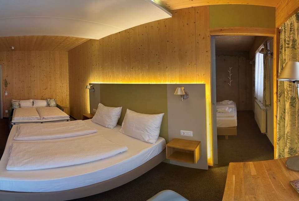 Hypo-allergenic bedding, desk, laptop workspace, soundproofing