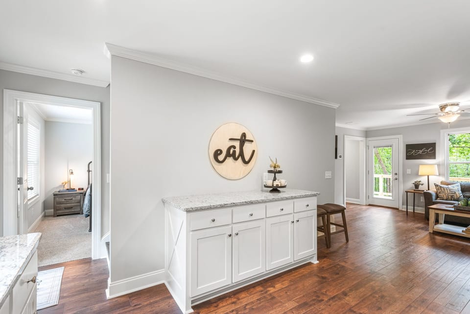 The kitchen is absolutely stocked with all cooking utensils!
